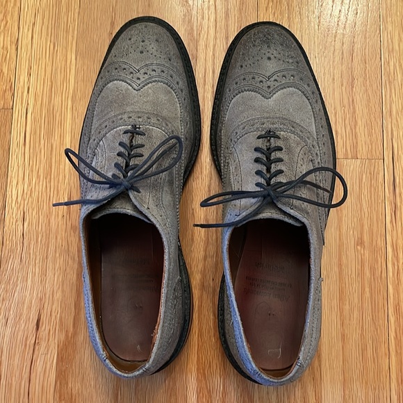 Allen Edmonds McTavish Wingtip Oxford Gray Leather Dress Shoe - Picture 2 of 11